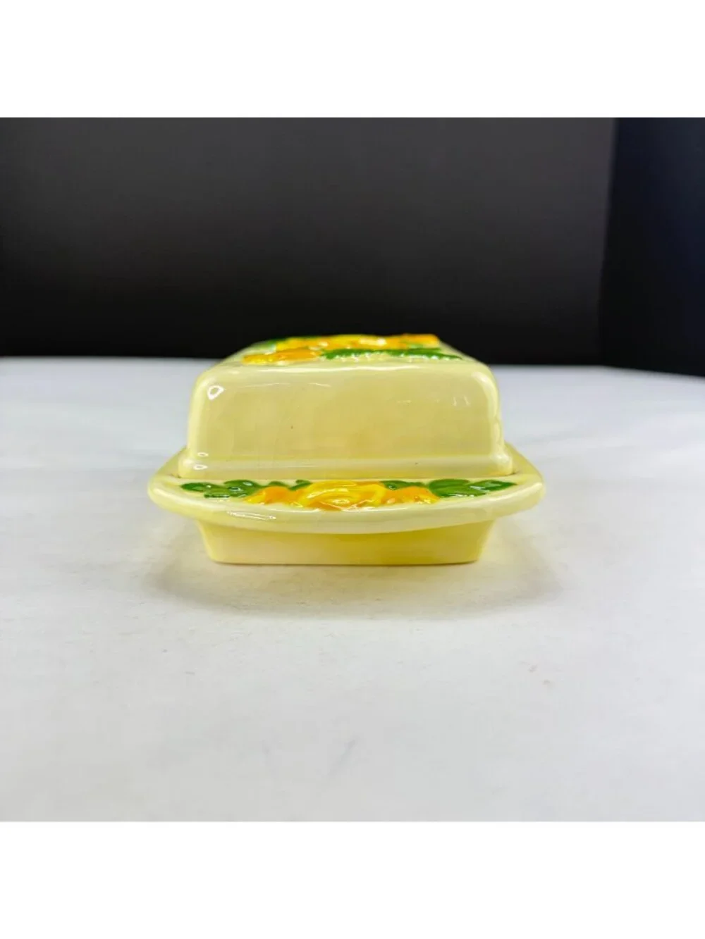 Vintage Hand Painted 3 Piece Soap Dish Yellow Roses